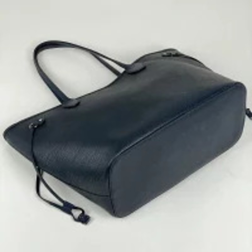 Louis Vuitton Neverfull Shoulder Leather Bag Epi Blue Tote Indigo Blue